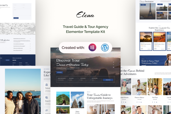 Elena - Travel Guide & Tour Agency Elementor Template Kit