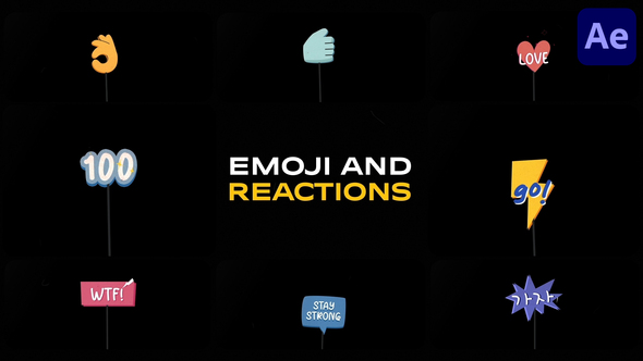 Emoji And Reactions for After Effects Titles template preview