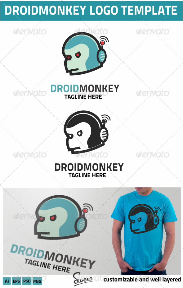 DroidMonkey Logo - Animals Logo Templates