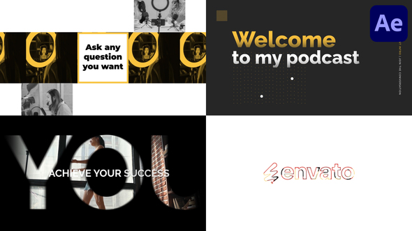 Short Podcast Intro | After Effects Elements template preview