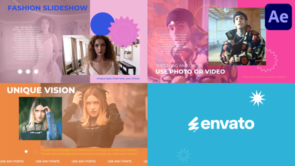 Colorful Fashion Slides for After Effects Openers template preview