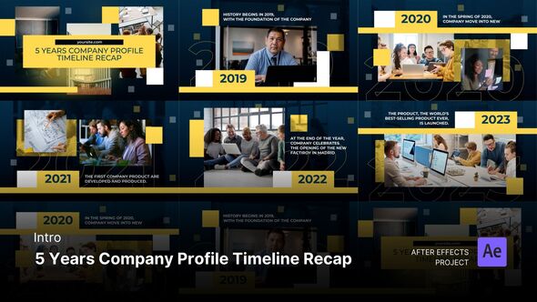 Intro/Opening - 5 Years Company Profile Timeline Recap After Effects Project Files Openers template preview