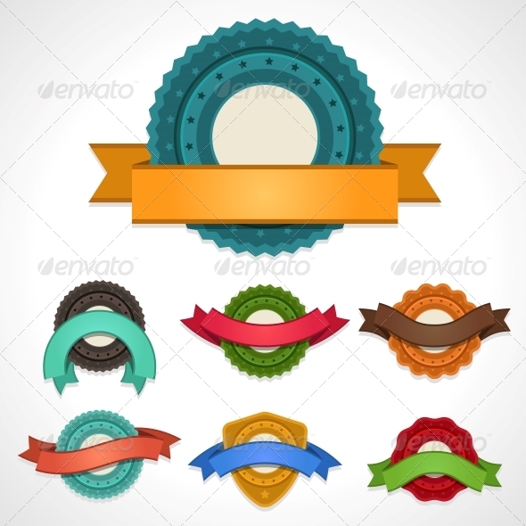 Set of Vector Labels, Badges and Ribbons. - Retail Commercial / Shopping