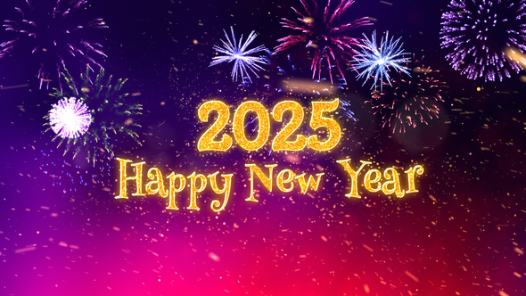 Happy New Year 2025 Greetings With Fireworks