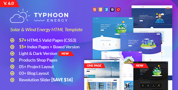 Typhoon - Solar wind Energy eCommerce HTML Template
