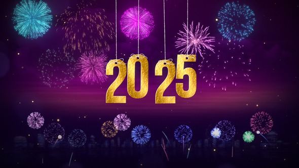 New Year 2025 With Fireworks