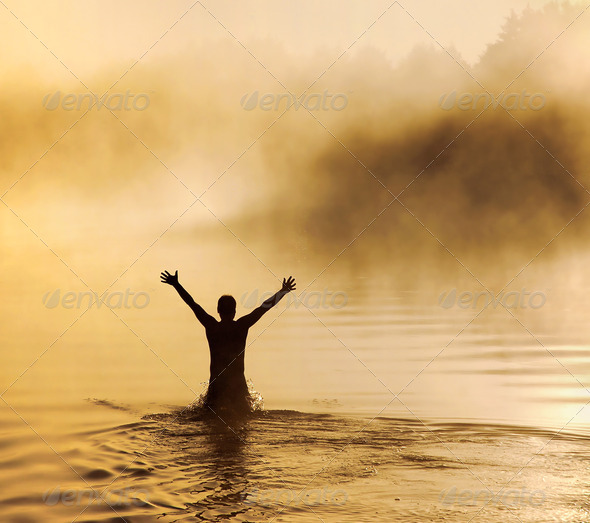 Male in water - Stock Photo - Images