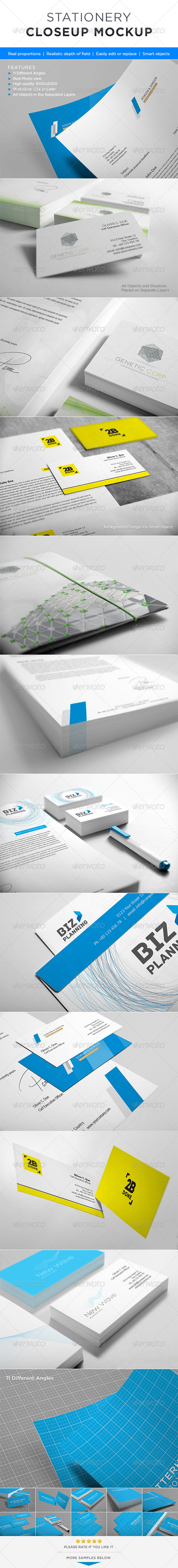 Photorealistic Stationery Closeup Mock-up - Stationery Print