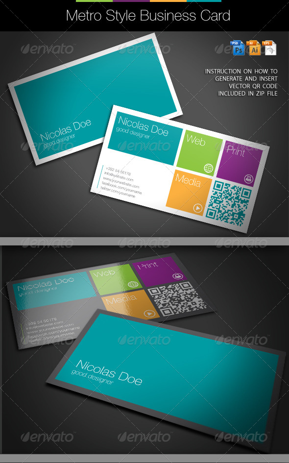 Metro Style Business Card - Creative Business Cards