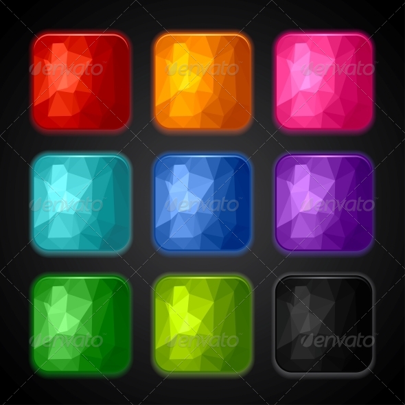 Set of Geometric Backgrounds for the App Icons. - Web Technology