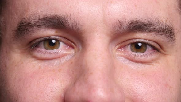 Extreme closeup of man's eyes