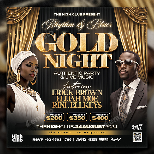 Gold Night Flyer Template