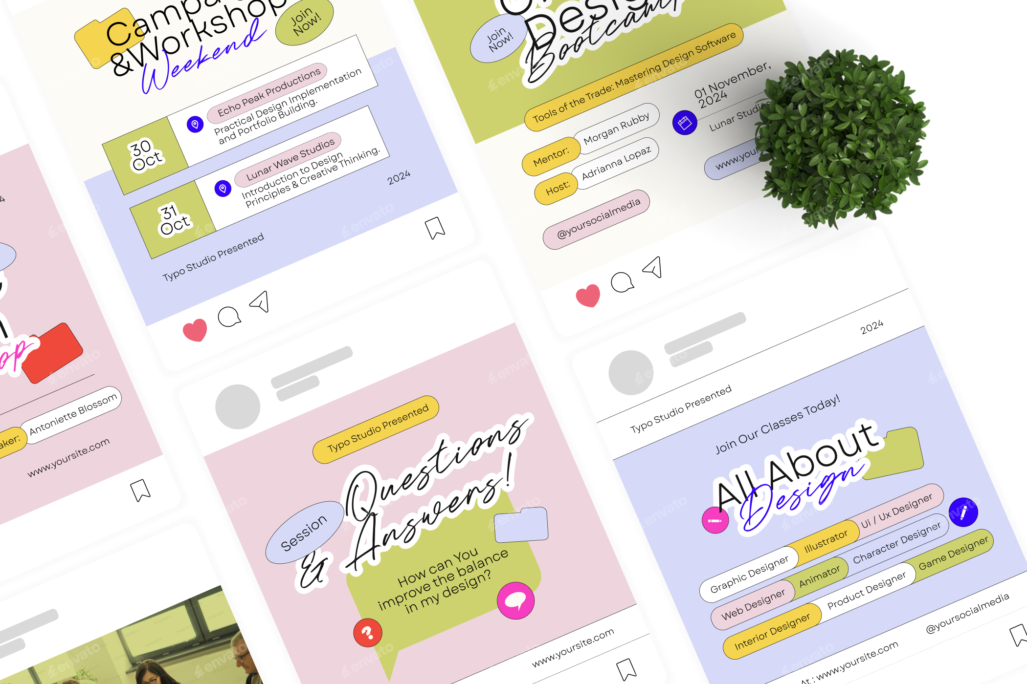 Graphic Design Workshop - Instagram Post, Web Elements | GraphicRiver