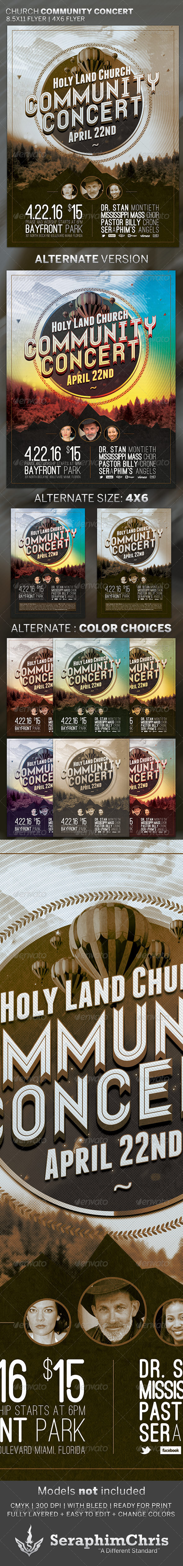 Church Community Concert: Flyer Template - Church Flyers