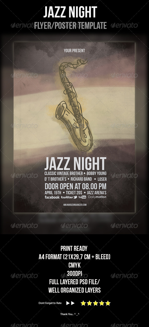 Jazz Festival Flyer Template - Concerts Events
