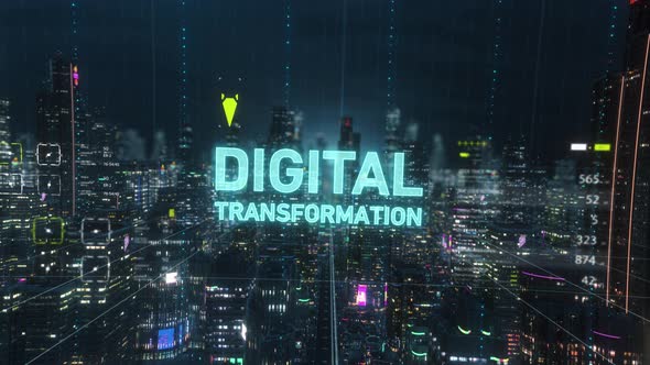 Digital Abstract Smart City Digital Transformation Title