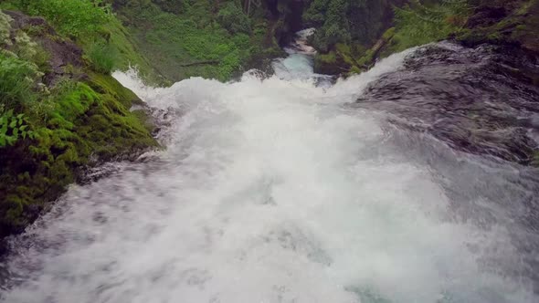 Aerial Shot Of A Waterfall In Oregon alt