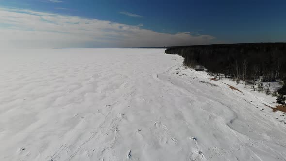Coast Gulf Lake Sea in Ice with Snow alt