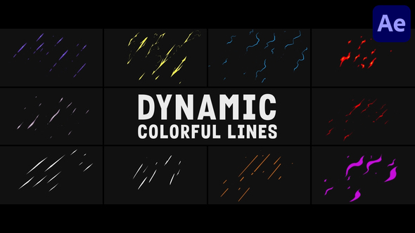 Dynamic Colorful Lines for After Effects Elements template preview
