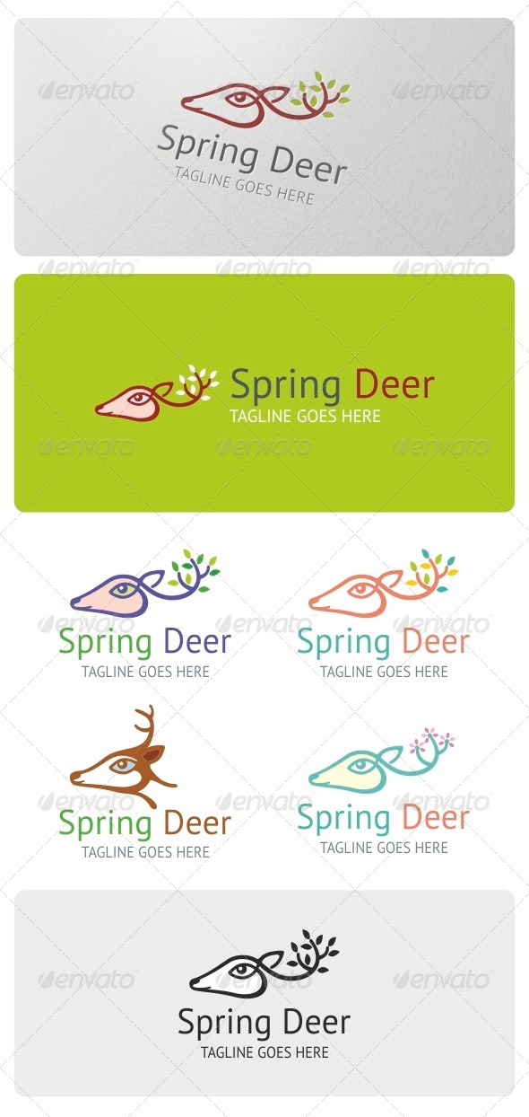 Spring Deer Logo Template - Animals Logo Templates
