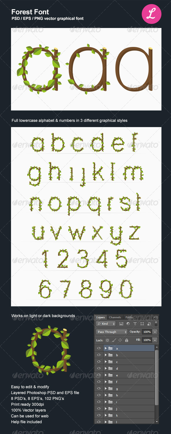 Forest Font - Miscellaneous Characters