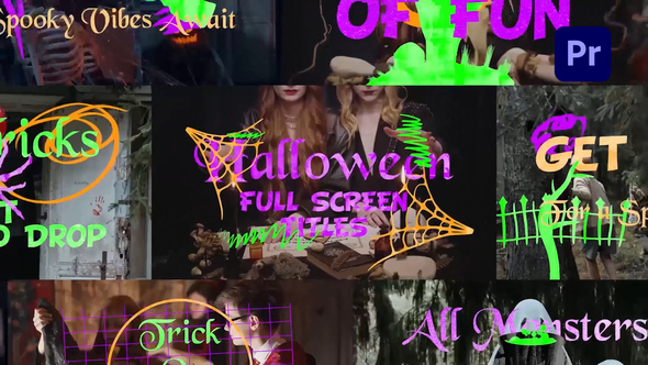 Spooky Splash: Full-Screen Halloween Titles Premiere Pro template preview