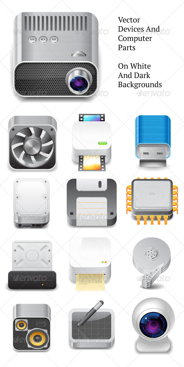 Vector Devices and Computer Parts - Technology Conceptual