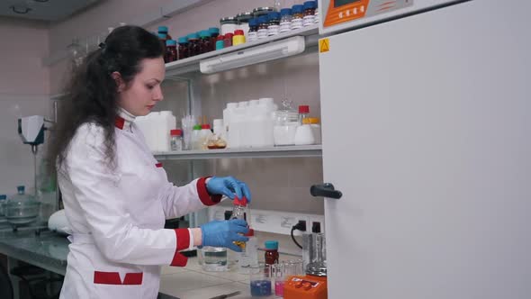 Scientist working on vaccine development in medical lab