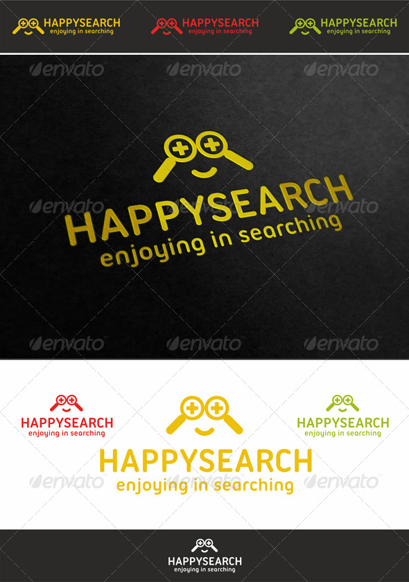 Happy Search Face Logo - Humans Logo Templates