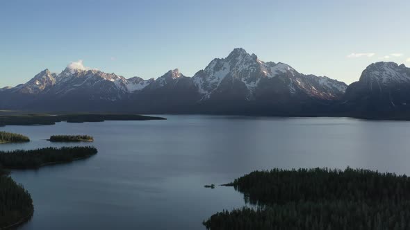 Grand Tetons Sunset Aerial Pull Back alt