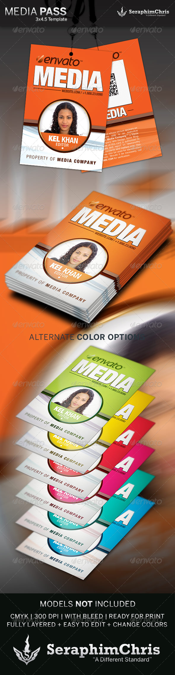 Media Pass Template - Miscellaneous Print Templates