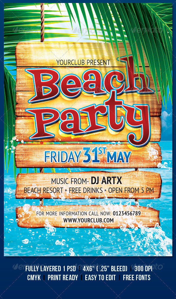 Beach Party - Flyers Print Templates