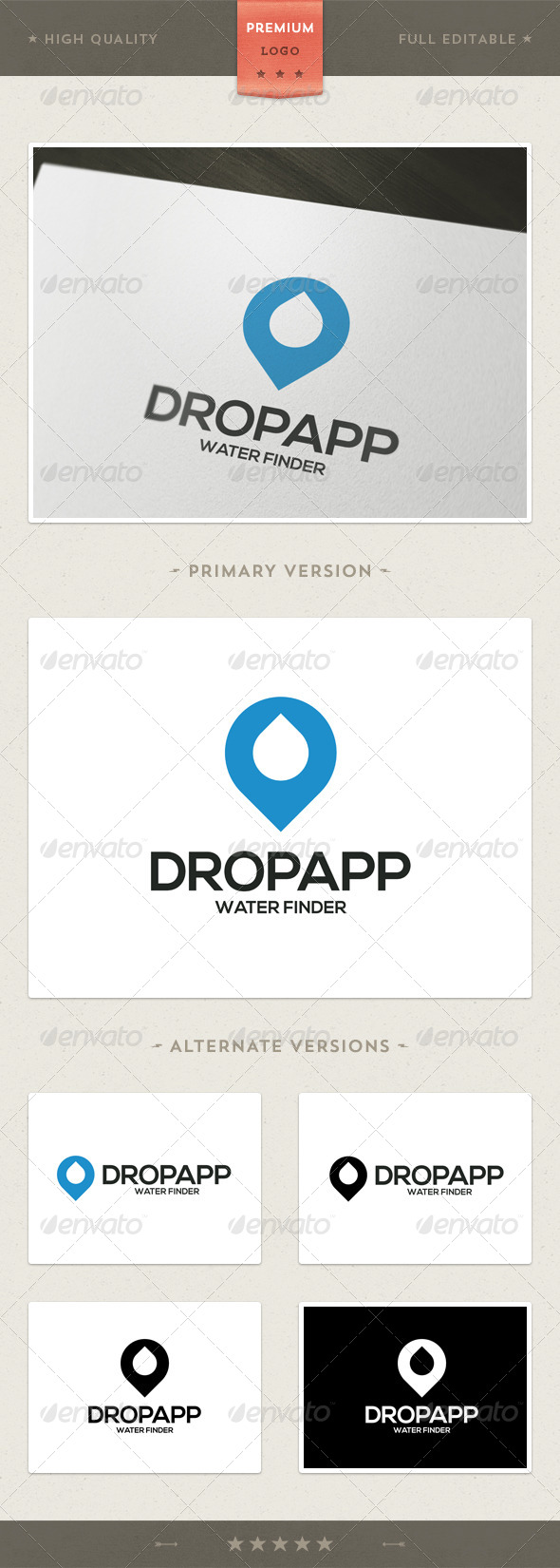 Dropapp Water Finder - Logo Template - Symbols Logo Templates