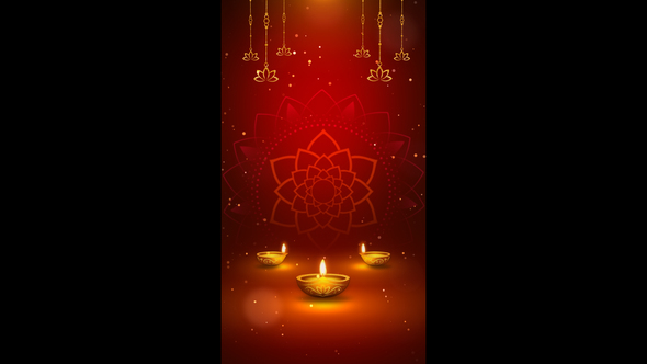 Diwali Lamps Vertical Background