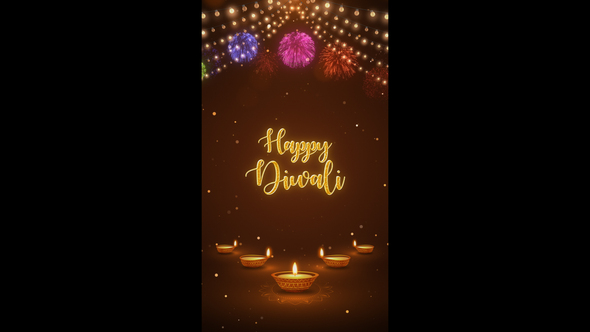 Happy Diwali Greetings With Lights And Fireworks