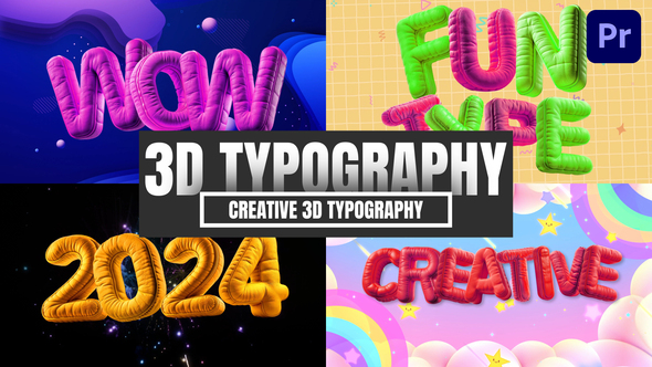 Creative 3D Typography For Premiere Pro Premiere Pro template preview