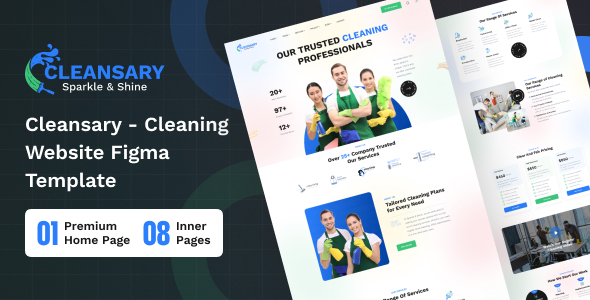 Cleansary- Cleaning Website Figma Template