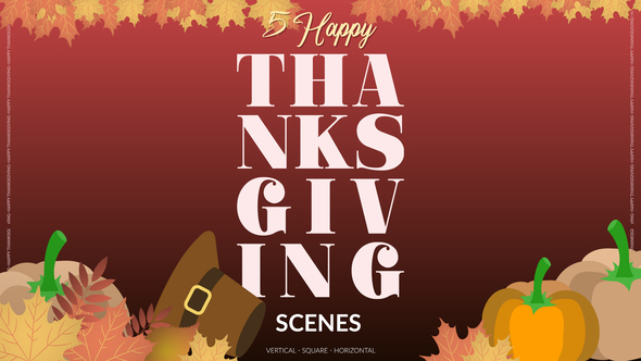 5 Thanksgiving Posts and Stories Elements template preview