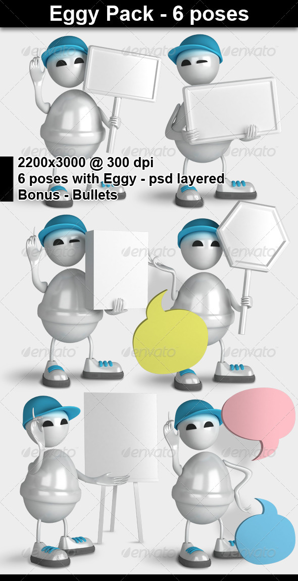 Eggy Character 3D Render - Characters 3D Renders