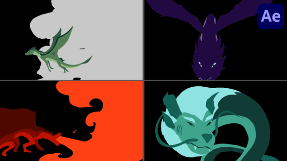 Dragon Transitions Pack | After Effects Titles template preview