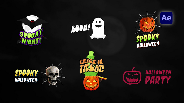 Halloween Spooky Titles Pack Titles template preview