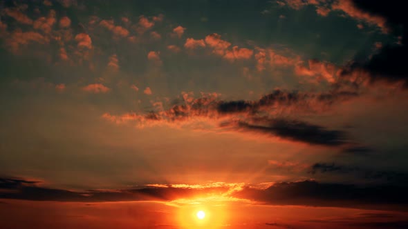 4K sky and clouds. sunset. timelapse.