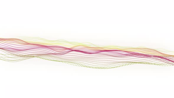 abstract colorful particles wave on white background background. alt