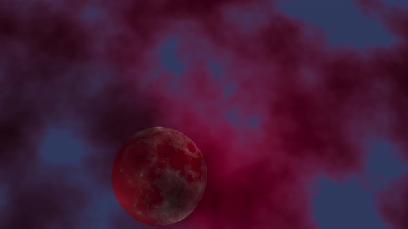 Red moon in smoke for all saints day.
