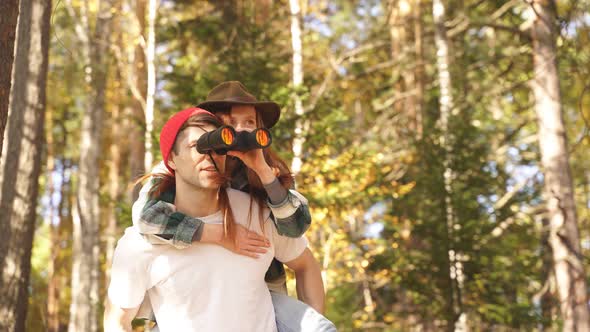Happy Caucasian Couple Having Fun During Hike alt