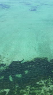 Vertical Video Boats in the Ocean Near the Coast of Zanzibar Tanzania alt
