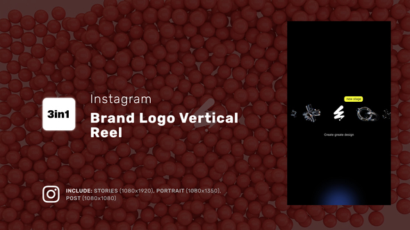 Brand Logo Vertical Reel Logo Stings template preview