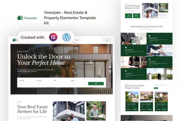 Vinestate - Real Estate & Property Elementor Template Kit