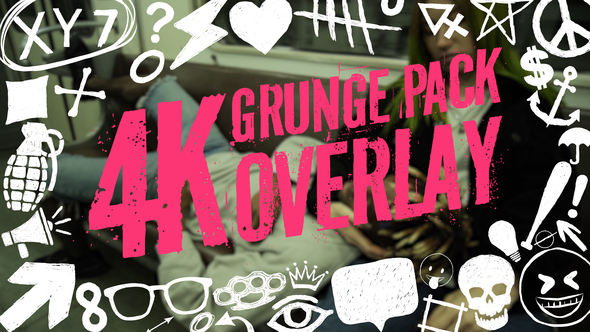 Grunge Pack Overlay 4K Elements template preview