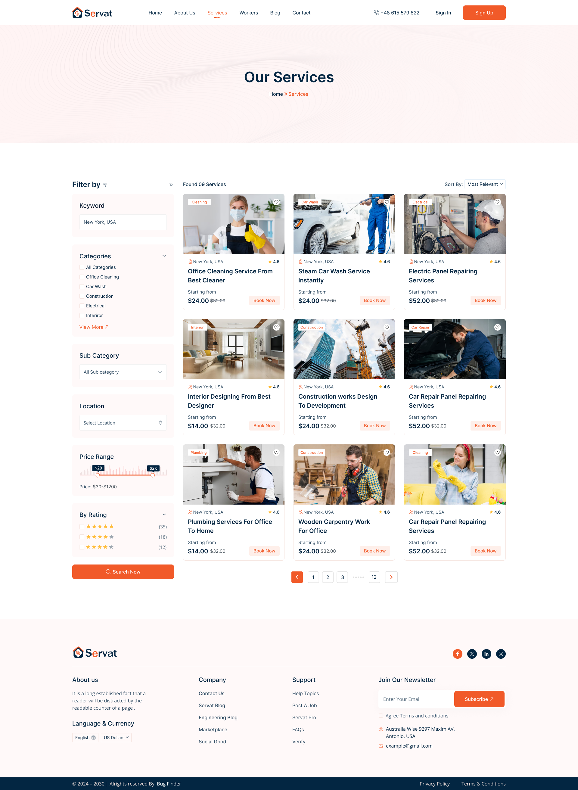 Servat - Handyman Service Provider HTML Template by binary-vines ...